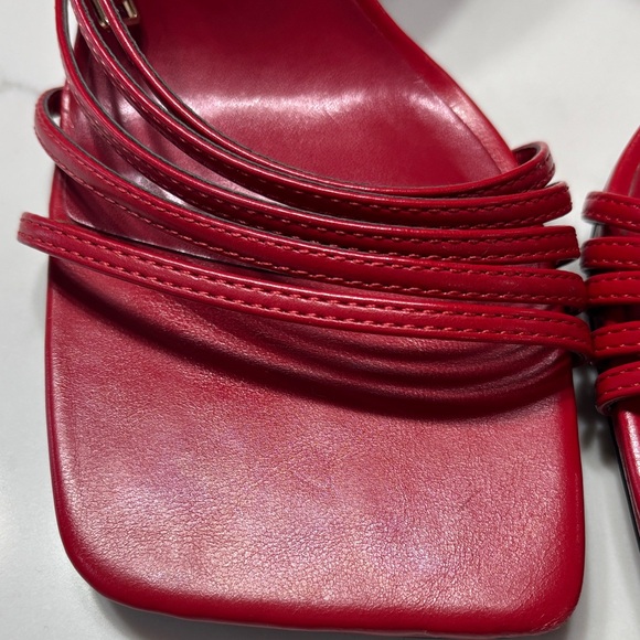 Zara Women's Bold Red Sandals - Picture 6 of 15